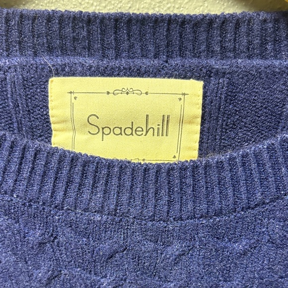 Elegant Navy Long Sleeve Knit Dress - Picture 3 of 3